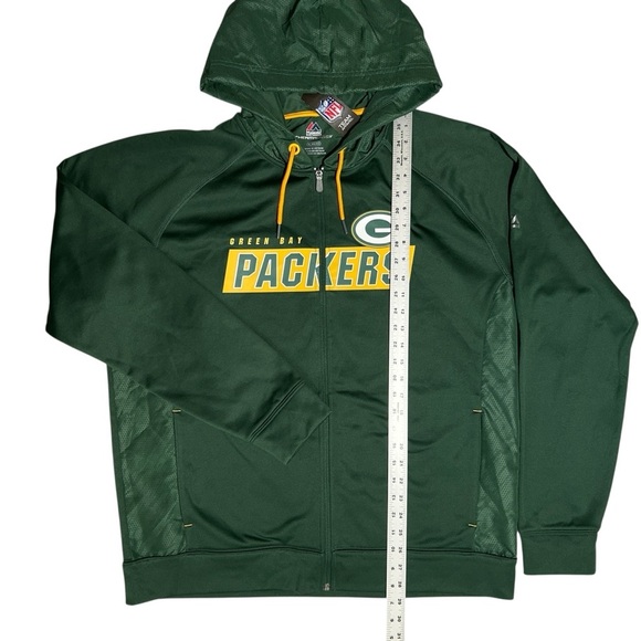 MAJESTIC Green Bay Packers NFL Full Zip Therma Base Hoodie Jacket Warm sz XL - Picture 11 of 12